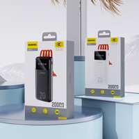Didelės talpos išorinė baterija Dudao 20000mAh su 3 integruotais laidais USB-C + micro USB