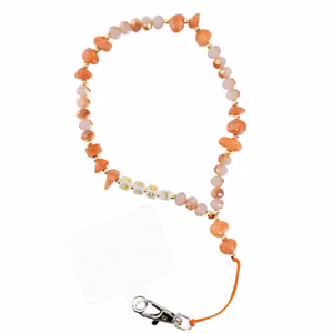 LOVE Phone lanyard, Phone pendant / cord length 44cm (22cm in the loop) / on hand - orange