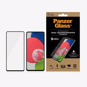 PanzerGlass E2E Microfracture antibakterinis stiklas Samsung Galaxy A52 / A52 5G / A53 5G - su juodu rėmeliu