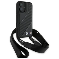 BMW M Edition Carbon Stripe & Strap Dėklas telefonui Apple iPhone 16 - juodas
