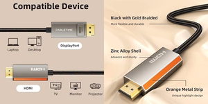 Kabelis DisplayPort - HDMI, 8K, 3m, 2.1ver
