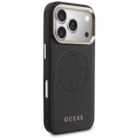 Guess Perforated 4G MagSafe dėklas for iPhone 17 Pro Max - juodas