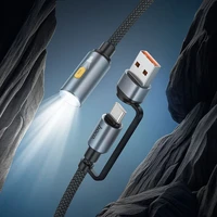 Kabelis USB A / USB C į LED šviesą Hoco 0,3 m UA38C juodas