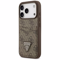 Guess 4G Nauble Card Triangle dėklas iPhone 17 Pro - rudas