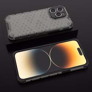 Honeycomb dėklas telefonui iPhone 14 Pro Max šarvuotas hibridinis dangtelis skaidrus