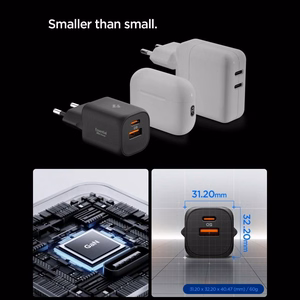 Spigen Essential EE352EU USB-C / USB-A 35W sieninis ikroviklis - Juodas