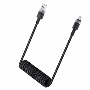 "Acefast C14-04" USB-A - USB-C kabelis Spring 480Mb/s 3A 1,2 m - juodas