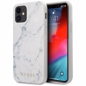 Guess Marmurinis dėklas telefonui iPhone 12 mini 5.4" - baltas