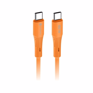 USB kabelis Forcell (C344) "USB-C (Type-C) to USB-C (Type-C)" (3A 60W 1m) oranžinis