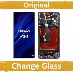 LCD ekranas suderinamas su Huawei P30 su rėmeliu / juodas / (atnaujintas: Kinija)