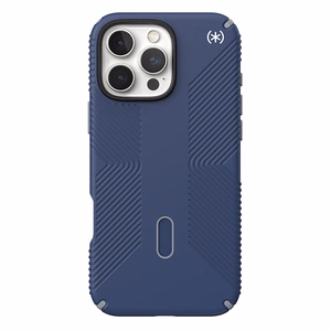 Speck Presidio2 Grip dėklas su MagSafe ir ClickLock, skirtas iPhone 16 Pro Max, „Coastal Blue/Dust Grey“