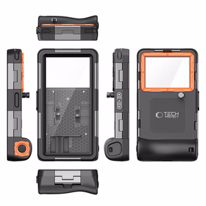 TECH-PROTECT IPX8 UNIVERSAL NARDYMO VANDENIUI ATSPARUS DĖKLAS JUODAS/ORANŽINIS