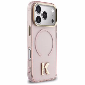 Karl Lagerfeld IML K Head Logo MagSafe Dėklas for iPhone 17 Pro Max - rožinis