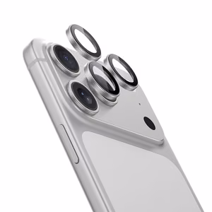 Benks grūdintas stiklas DR Sapphire Lens Protector kamerai iPhone 17 Pro/17 Pro Max (3 lęšiai) sidabrinis