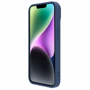Nillkin CamShield Silky Silikoninis dėklas iPhone 14 Plus dėklas su kameros apsauga mėlynas