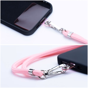 SWING (6mm) telefono dirželis, telefono pakabukas su reguliuojamu ilgiu / virvelės ilgis 165 cm (maks. 82,5 cm kilpoje) / ant peties arba kaklo – šviesiai rožinis