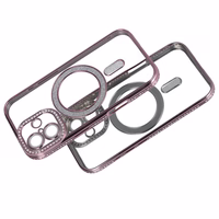 Bling Magsafe rožinis dėklas telefonui iPhone 17