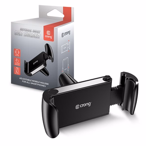 Crong Universal Smart automobilinis telefono laikiklis 4–6.5" telefonams, juodas