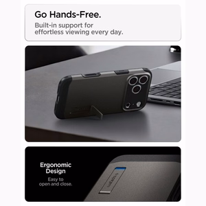 Spigen Tough Armor T MagSafe dėklas, skirtas iPhone 17 Pro Max / 18 Pro Max, grafito spalvos