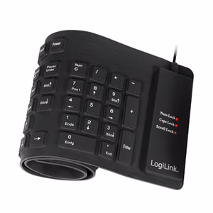 Logilink Flexible waterproof Keyboard USB + PS/2 ID0019A Flexible keyboard Wired DE Black