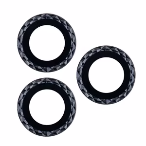 Akinių su lęšiais rinkinys iPhone 12 6,1" juodas rombas (2 vnt.)