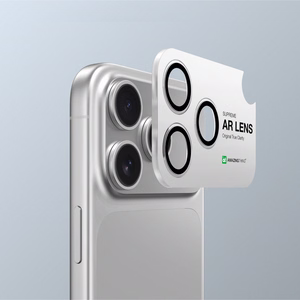 AmazingThing Objektyvo stiklas iPhone 17 Pro / Pro Max su juodu aliuminio rėmeliu