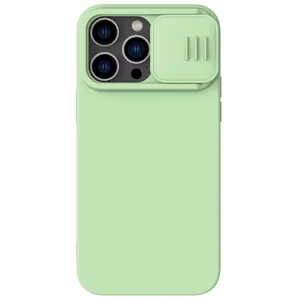 Чехол Nillkin CamShield Silky силиконовый для Apple iPhone 15 Pro Max светло-зелёный