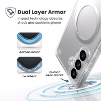 Speck Presidio Perfect-Clear Magnet - Samsung Galaxy S26+ MagSafe dėklas (Clear/Clear/sidabrinis)