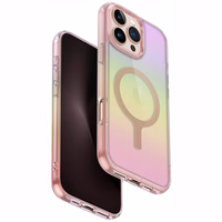 Uniq Iridescia Magclick įkrovimo dėklas iPhone 16 Pro Max – rožinis