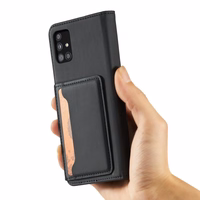 Magnetinis kortelių dėklas Xiaomi Redmi Note 11 Pro piniginė kortelių laikiklis juodas