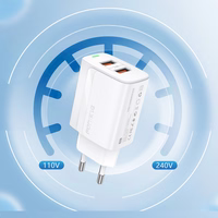 Foneng Sieninis įkroviklis EU63 - 2x USB - 12W su USB-C kabeliu baltas