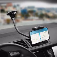 FORCELL F-GRIP Regular 27 cm automobilio laikiklis priekinio stiklo / prietaisų skydelio / oro angai juodas