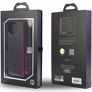 Audi Carbon Fiber Stripe iPhone 11 / Xr 6.1" чёрный/чёрный хардкейс AUS-TPUPCIP11-R8/D1-BK