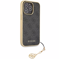 Guess 4G Charms Collection dėklas iPhone 14 Pro - pilkas
