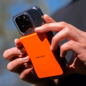 Blavec išorinė baterija 10000mAh BJ-05 Ultra Fast 16mm - Type C - Qi2.2 25W + PD 45W magnetinė indukcinė Magsafe 2 in 1 (PBBJ05-QI22MC10O) oranžinė aliuminis