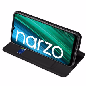 Dux Ducis Skin Pro dėklas telefonui su atvartu Realme Narzo 50A, juodas