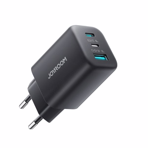 Joyroom JR-TO1 GaN 45W USB-C Lightning USB-A sieninis įkroviklis juodas