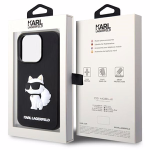 Karl Lagerfeld KLHCP14L3DRKHNK iPhone 14 Pro 6.1" Kietasis dėklas (m) - juodas (m) Rubber Choupette 3D