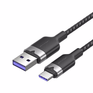 USB 2.0 A į USB-C 6A kabelis Vention CTOBH 2M (juodas)