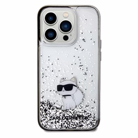Karl Lagerfeld Liquid Glitter Choupette dėklas telefonui iPhone 14 Pro Max - permatomas