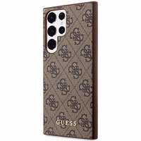 Guess GUHCS23LG4GFBR S23 Ultra S918 rudas/rudas kietas dėklas 4G Metalinis Auksinis Logotipas