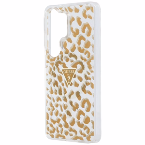 Guess dėklas IML Leopard Print Triangle MagSafe for Samsung Galaxy S26 Ultra rudas