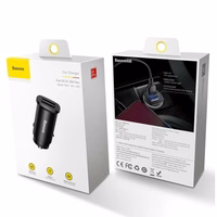 Automobilinis įkroviklis Baseus "Square" juodas 30W (2xQC3.0)