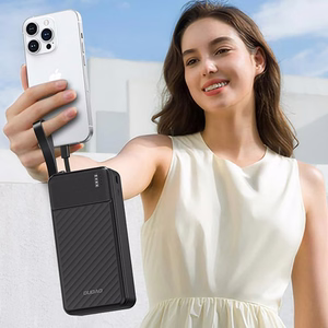 Dudao K11 Max 30000mAh išorinė baterija su įmontuotais kabeliais - juoda