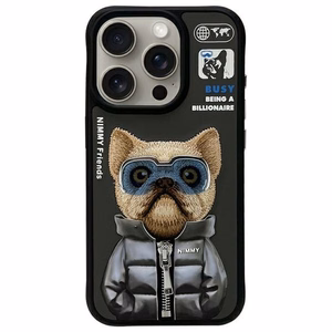 Nimmy Cool&Cute 2.0 šuns dėklas iPhone 15 Pro Max - juodas