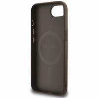 Guess 4G Flowers Print Magnetinis dėklas telefonui iPhone 16e - rudas