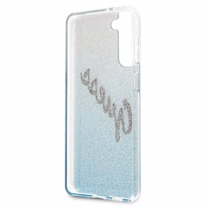Guess GUHCS21MPCUGLSBL S21+ G996 синий/синий жёсткий чехол Glitter Gradient Script