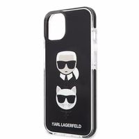 Karl Lagerfeld KLHCP13STPE2TK iPhone 13 mini 5,4 "juodas kietas dėklas Karl & Choupette Head