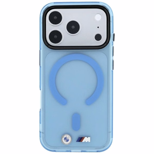 BMW M IML Frosted Metal Logo & Trims MagSafe dėklas, skirtas iPhone 17 Pro Max / 18 Pro Max – mėlynas