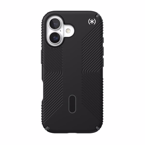 Speck Presidio2 Grip ClickLock & MagSafe dėklas, skirtas iPhone 17, „Black / Slate Gray / White“ spalvos
